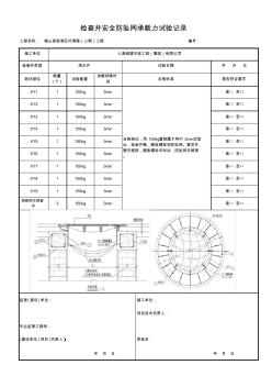 检查井安全防坠网承载力试验记录