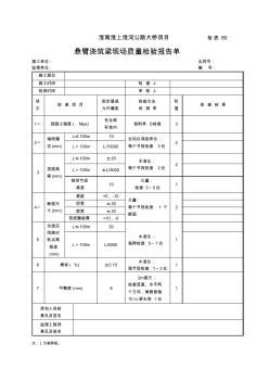 检表80悬臂浇筑梁现场质量检验报告单