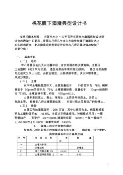 棉花膜下滴灌典型设计书