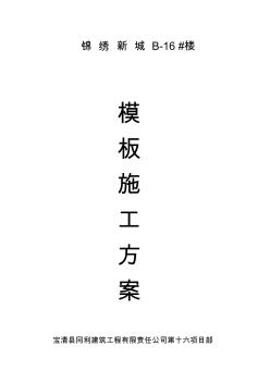 模板施工方案(钢支撑)
