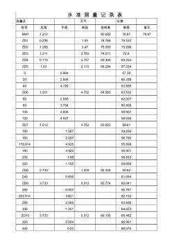 横断面水准测量记录表