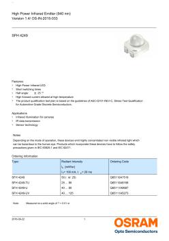 欧司朗LED规格书SFH4249-940nm (2)