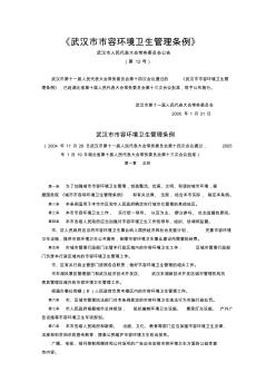 武汉市市容环境卫生管理条例