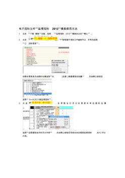 武汉电子招标文件监理招标2013模板使用方法