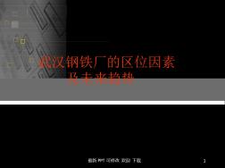 武汉钢铁厂区位因素及未来发展趋势课件