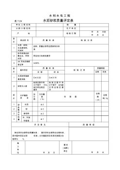 水利水電工程水泥砂漿質(zhì)量評定表