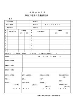 水利水电工程质检表格