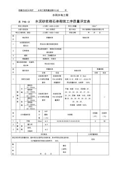 水泥砂浆砌石体砌筑工序质量评定表(16)