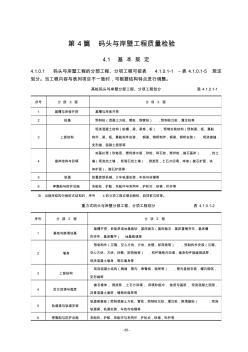 水运工程质量检验标准-JTS257-2008,第4篇码头与岸壁工程质量检验