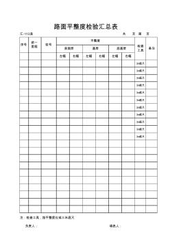 汇-113路面平整度检验汇总表