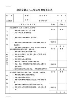 (整理)建筑安装工人三级安全教育登记表(2)