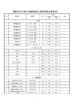 1、鄂州市建筑裝飾工程材料綜合信息價