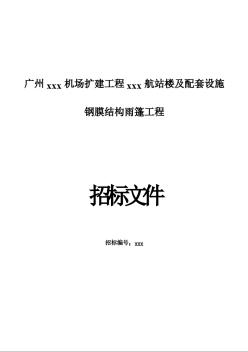 [广东]机场航站楼及配套设施钢膜结构雨篷工程招标文件