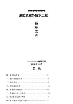 广东某消防及室外给水工程招标文件（2008年）