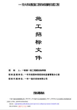 浙江某火车站配套工程市政道路交通工程招标文件（2009-7）