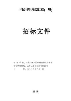 广东某街沿江路改造工程招标文件（2009年）