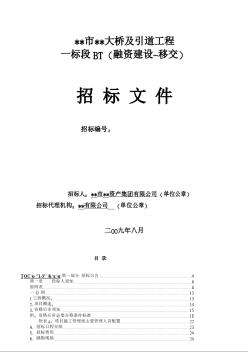 重庆市某大桥及引道工程招标文件（2009-8）