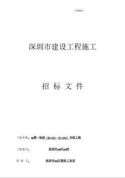 深圳某道路市政工程施工招标文件&nbsp;（2008年）
