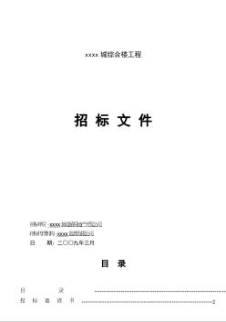 广州某综合楼工程招标文件（2009年）