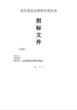 房地產(chǎn)項目策劃及銷售代理業(yè)務(wù)招標(biāo)文件（45頁）