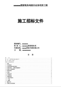 某國(guó)家稅務(wù)局綜合業(yè)務(wù)用房工程施工招標(biāo)文件