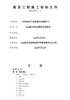 某质量安全检测中心工程施工招标文件