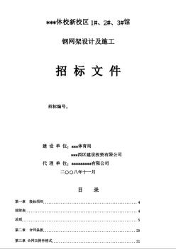 某体校钢网架设计及施工招标文件（2008年）