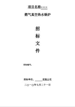 某项目燃气真空热水锅炉招标文件