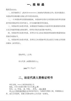 杭州市某工程招标代理服务投标书