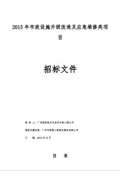 [广东]2015年市政设施升级改造及应急维修类项目招标文件