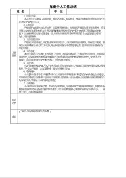 總監(jiān)年度個(gè)人工作總結(jié)（表格）