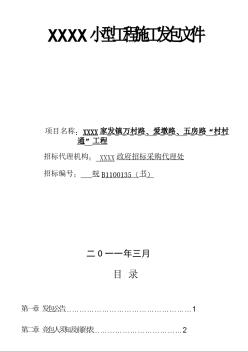 [安徽]2010年小型工程施工招標文件（水泥道路）