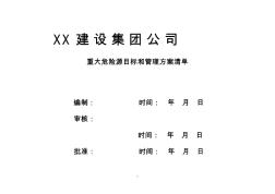 某建設(shè)集團(tuán)重大危險(xiǎn)源控制目標(biāo)和管理方案