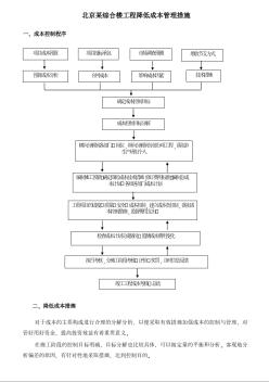 北京某综合楼工程降低成本管理措施