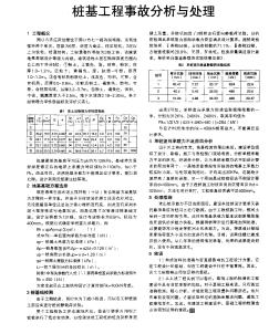 桩基工程事故分析与处理