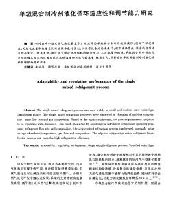 单级混合制冷剂液化循环适应性和调节能力研究