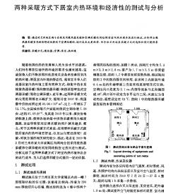 两种采暖方式下居室内热环境和经济性的测试与分析