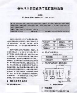 侧吹风空调装置的节能措施和效果