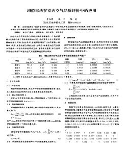 相似率法在室內(nèi)空氣品質(zhì)評價(jià)中的應(yīng)用