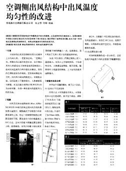 空调侧出风结构中出风温度均匀性的改进