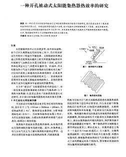 一种开孔被动式太阳能集热器热效率的研究