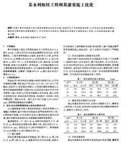 某水利樞紐工程壩基灌漿施工優(yōu)化