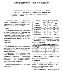 白石南河蓄洪灌溉工程土坝的质量控制
