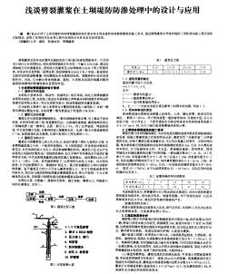 浅谈劈裂灌浆在土坝堤防防渗处理中的设计与应用