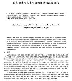 公伯峡水电站水平旋流泄洪洞试验研究