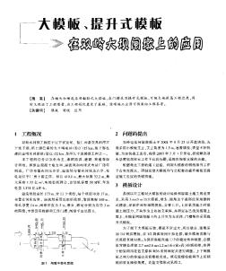 大模板、提升式模板在双岭大坝闸墩上的应用