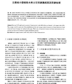 云南省小型病险水库土石坝渗漏成因及防渗处理