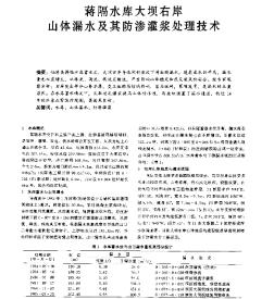 蔣隔水庫(kù)大壩右岸山體漏水及其防滲灌漿處理技術(shù)