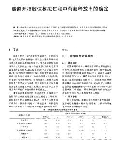 隧道开挖数值模拟过程中荷载释放率的确定