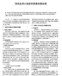 浅谈盐渍土地段的路基地基处理